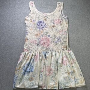 Sedu Floral Lace Dress Made USA Women's Large Y2K Sheer Cottagecore